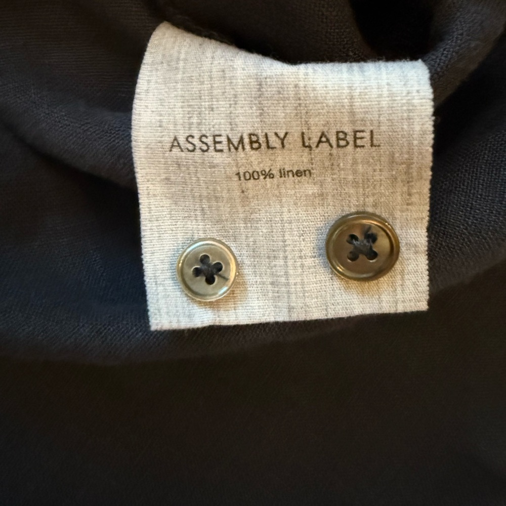 Assembly label women’s linen‎ navy button down size 14 Lagenlook resort wear - Picture 7 of 9